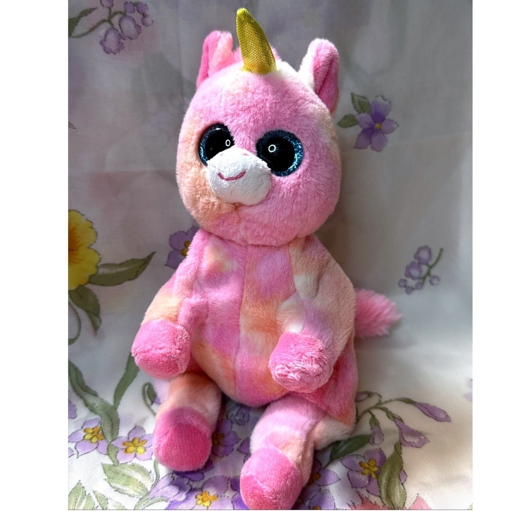 Ty Beanie Bellies Skylar Unicorn 10" Pink White Plush Stuffed Animal